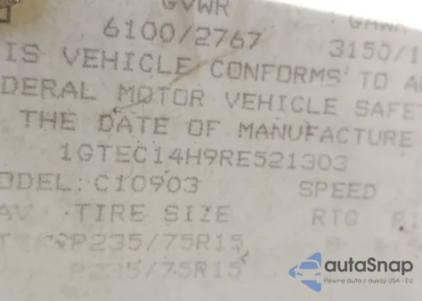 1994 GMC Sierra C1500 z USA, uszkodzony, nr VIN 1GTEC14H9RE521303